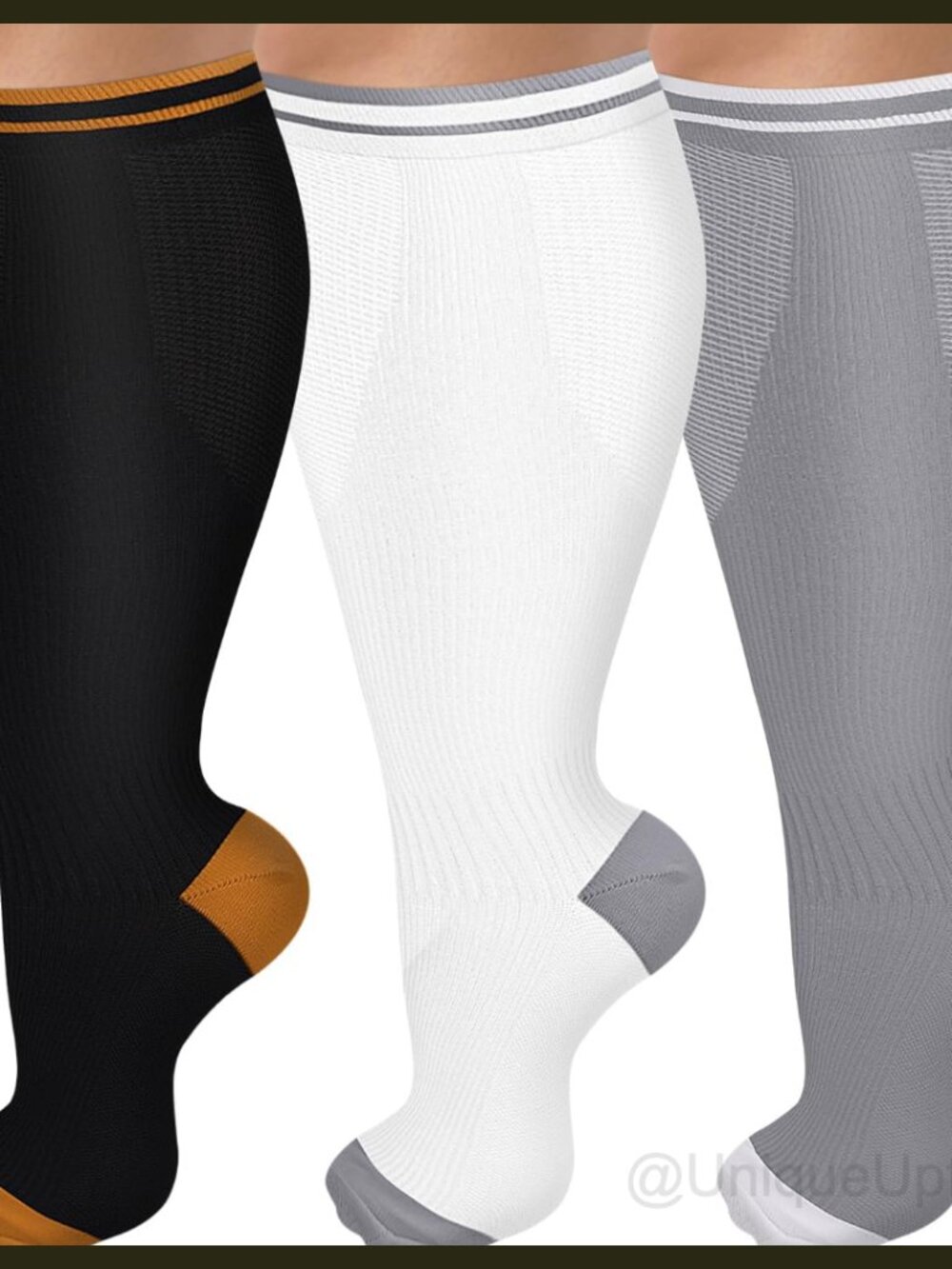 Wide Calf Compression Socks Knee High Stocking Nylon Plus Size Unisex
